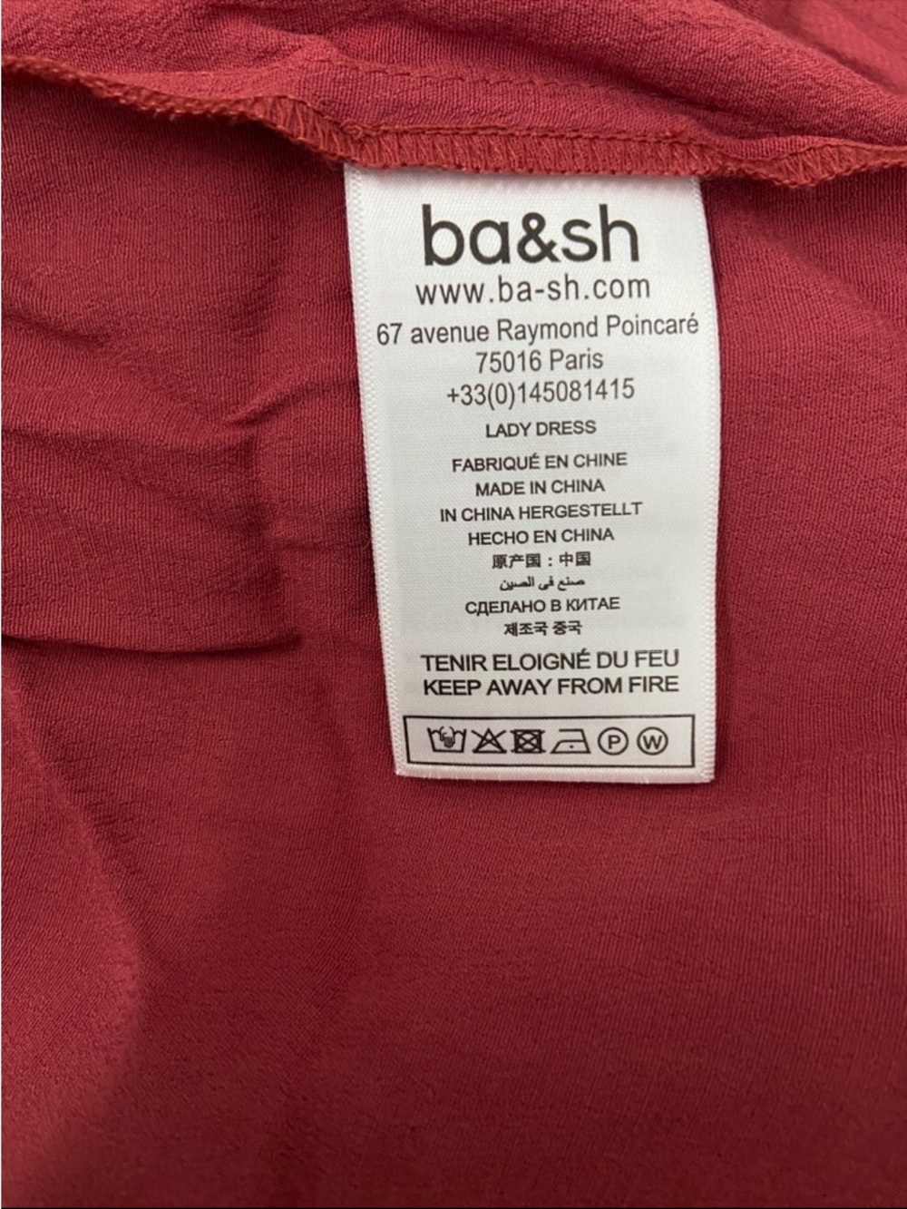 NWT Ba&Sh TULSIE Mini Dress in Red / brique size 2 / Medium boho - Picture 13 of 16